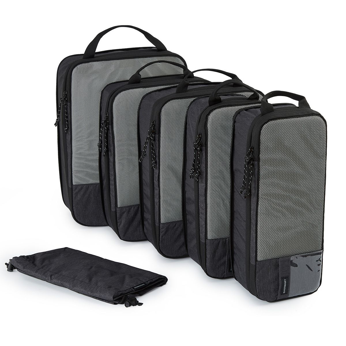 BAGSMART 6-In-1 Compression Packing Cubes - Black