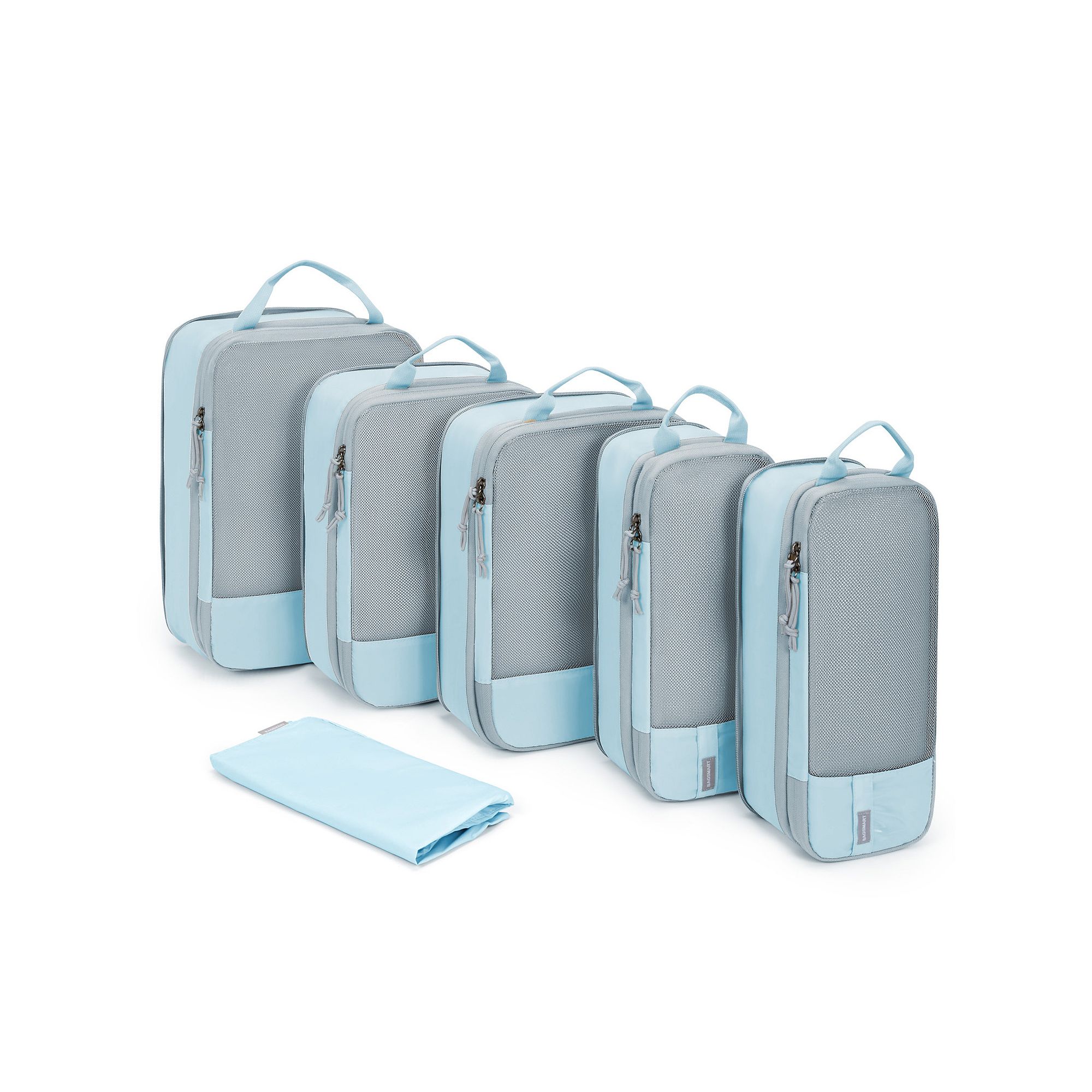 BAGSMART 6-In-1 Compression Packing Cubes, Light Blue