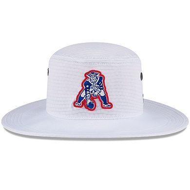 Men's New Era White New England Patriots 2024 NFL Training Camp Panama Bucket Hat