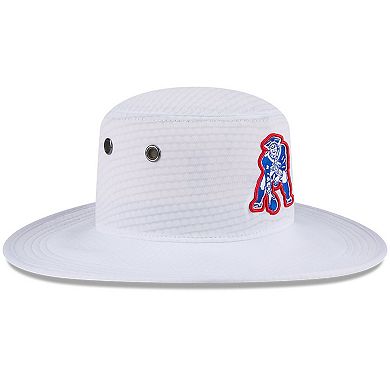 Men's New Era White New England Patriots 2024 NFL Training Camp Panama Bucket Hat