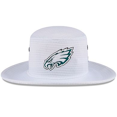 Men's New Era White Philadelphia Eagles 2024 NFL Training Camp Panama Bucket Hat