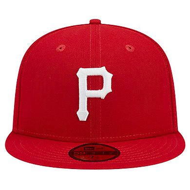Men's New Era Red Pittsburgh Pirates Logo 59FIFTY Fitted Hat