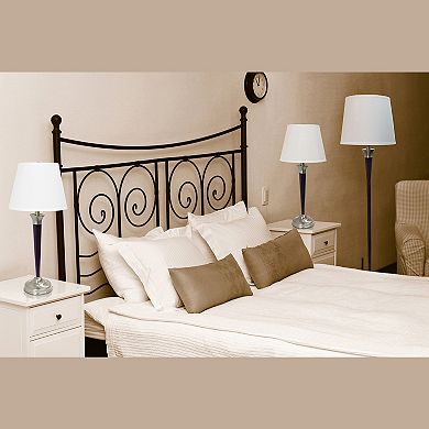 Elegant Designs Malbec Black and Brushed Nickel 3 Pack Lamp Set