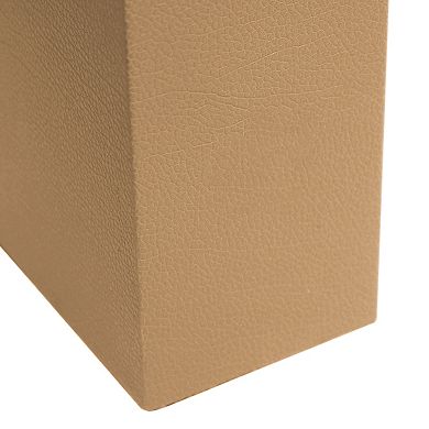 Elegant Designs Modern Leather Table Lamp with Fabric Shade