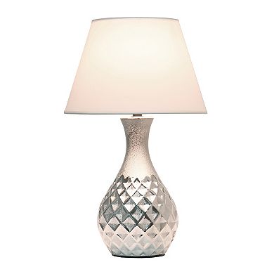 Elegant Designs Juliet Ceramic Table Lamp with Fabric Shade