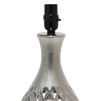 Elegant Designs Juliet Ceramic Table Lamp with Fabric Shade
