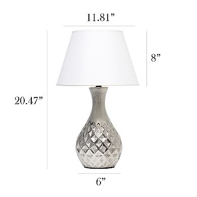 Elegant Designs Juliet Ceramic Table Lamp with Fabric Shade