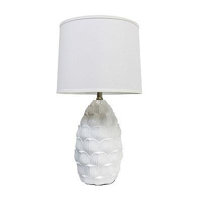 Elegant Designs Resin Table Lamp with Fabric Shade
