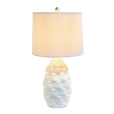 Elegant Designs Resin Table Lamp with Fabric Shade
