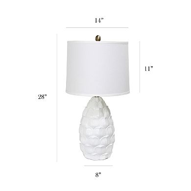 Elegant Designs Resin Table Lamp with Fabric Shade