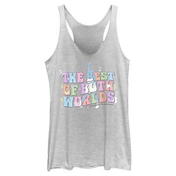 Disney's Hannah Montana The Best Of Both Worlds Poster Juniors' Racerback Tank Top
