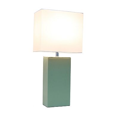 Lalia Home Lexington 21" Leather Base Table Lamp