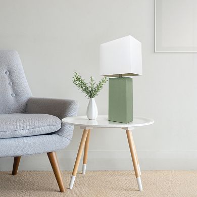 Lalia Home Lexington 21" Leather Base Table Lamp