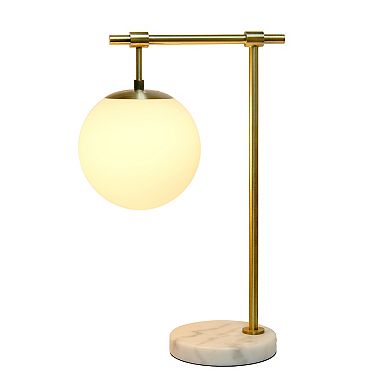Lalia Home Studio Loft 21" White Globe Shade Table Lamp With Marble Base