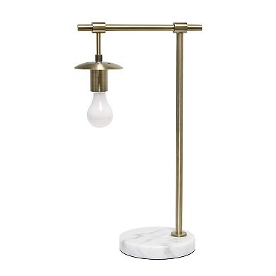 Lalia Home Studio Loft 21" White Globe Shade Table Lamp With Marble Base