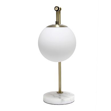 Lalia Home Studio Loft 21" White Globe Shade Table Lamp With Marble Base