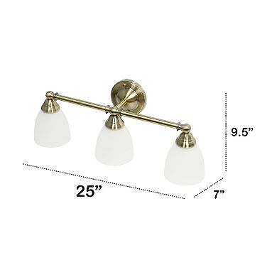 Lalia Home Essentix Traditional 3-Light Vanity Wall-Mounted Light Fixture