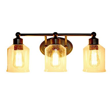 Lalia Home Studio Loft Modern 3-Light Seeded Glass Vanity Wall-Mounted Light Fixture
