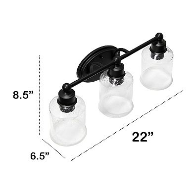 Lalia Home Studio Loft Modern 3-Light Seeded Glass Vanity Wall-Mounted Light Fixture