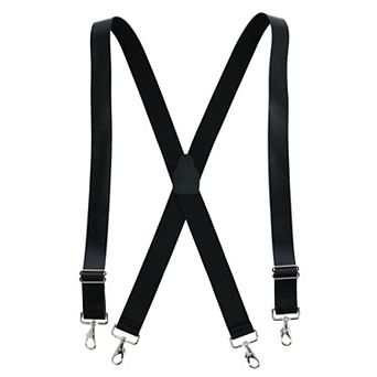 Men's Big & Tall Coated Leather Wide Width Suspenders With Metal Swivel Hook Ends