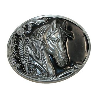 Ctm Women's Horse Belt Buckle