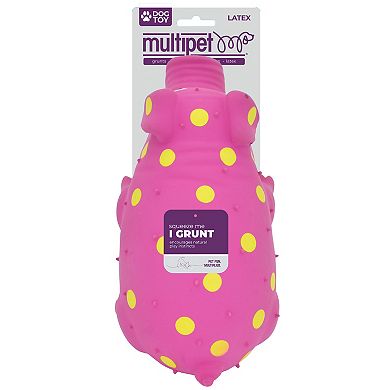 Multipet Globlet Pink Polka Dot Pig Dog Toy