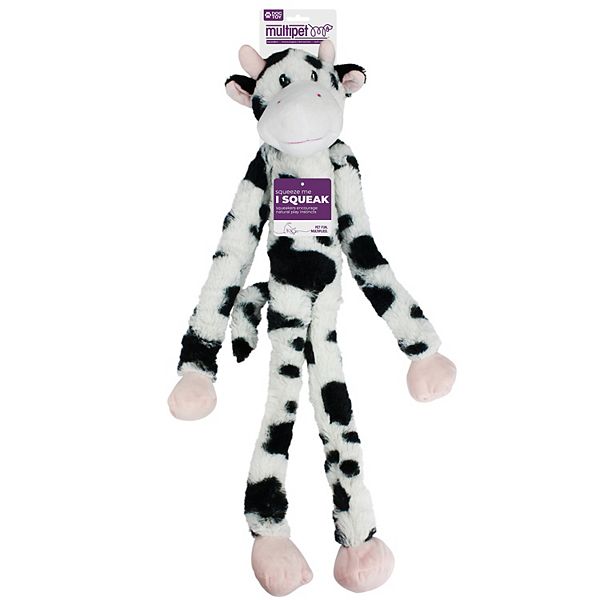 Multipet Swingin' Slevin Cow Plush Dog Toy - White