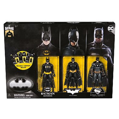 Spin Master DC Comics Batman 85th Special Edition Batman Action Figures 3-Pack