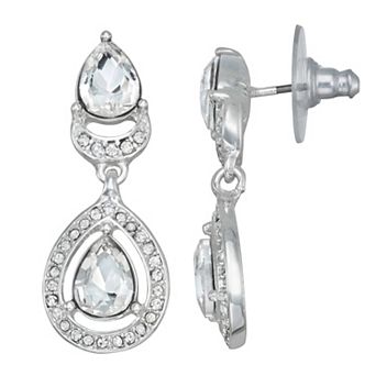 You're Invited Silver Tone Double Drop Earrings