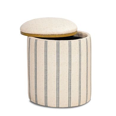 INK+IVY Rebecca Round Storage Ottoman with tray