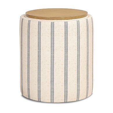 INK+IVY Rebecca Round Storage Ottoman with tray