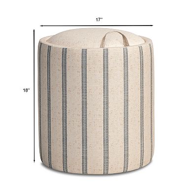 INK+IVY Rebecca Round Storage Ottoman with tray