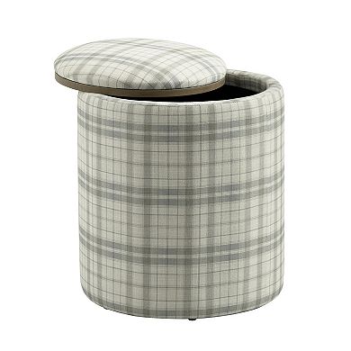 INK+IVY Rebecca Round Storage Ottoman with tray