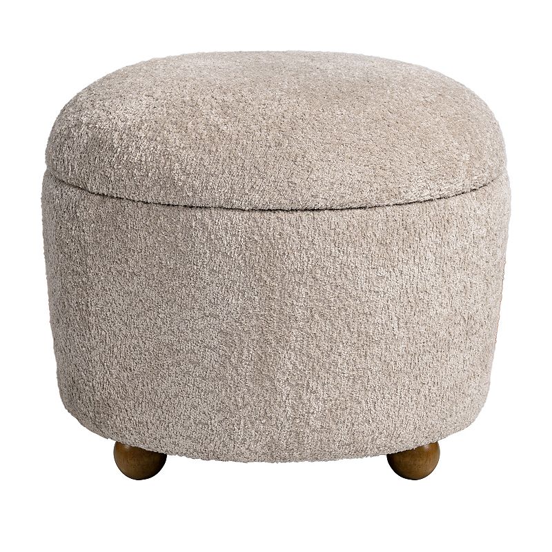 Madison Park Angela Storage Ottoman, Beige