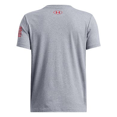 Boys 8-20 Under Armour Freedom Stacked Logo Short Sleeve Graphic Tee