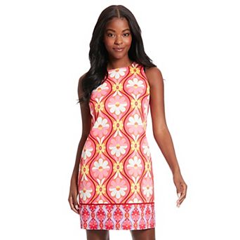 Women's London Times Sleeveless Shift Mini Dress