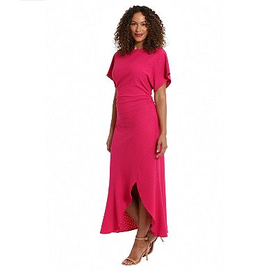 Women's London Times Asymmetrical Hem Eyelet Dress