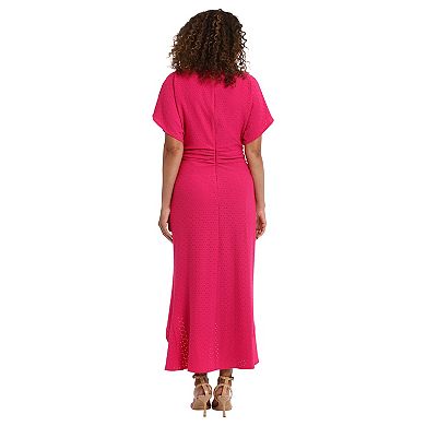 Women's London Times Asymmetrical Hem Eyelet Dress