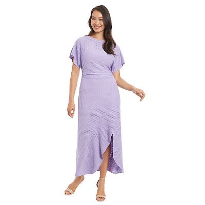 open lace back dress Forever Yours Embroidered Midi Dress Orchid / S