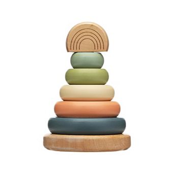 Pearhead Rainbow Wooden Stacking Toy