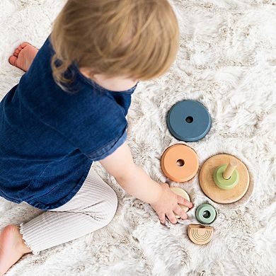 Pearhead Rainbow Wooden Stacking Toy