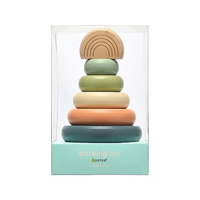 Pearhead Rainbow Wooden Stacking Toy