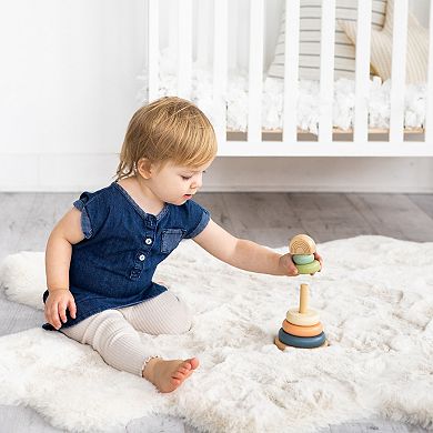 Pearhead Rainbow Wooden Stacking Toy