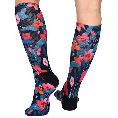 Flower Patch Pattern Coolmax Socks, Nature Collection For Men Knee High Socks