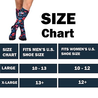 Flower Patch Pattern Coolmax Socks, Nature Collection For Men Knee High Socks