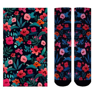 Flower Patch Pattern Coolmax Socks, Nature Collection For Men Knee High Socks