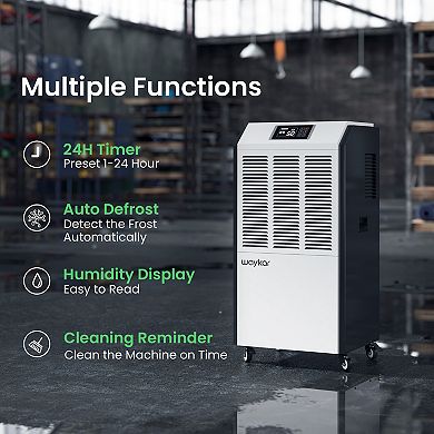 291 Pints Large Commercial Industrial Dehumidifier with Drain Hose Space up to 9000 Sq. Ft.
