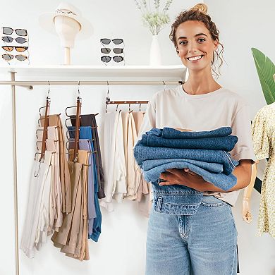 House Day Pants Hangers Space Saving, Wood Jean Hangers For Closet