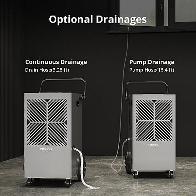 155 Pint Commercial Dehumidifier With Built-in Pump For Space Up To 8,000 Sq. Ft