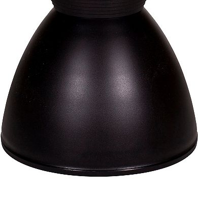 Hillary 17 Inch Side Table, Indoor Outdoor, Hourglass Shape, Black Finish